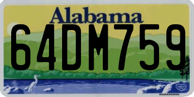 AL license plate 64DM759