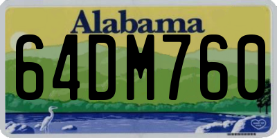 AL license plate 64DM760
