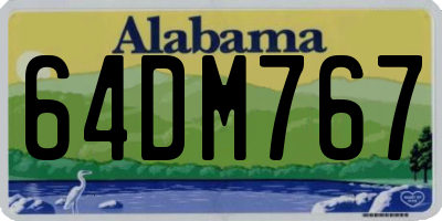 AL license plate 64DM767