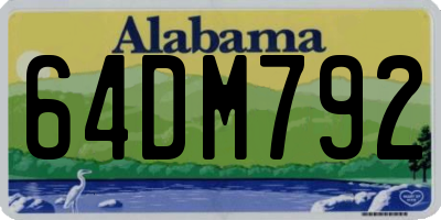 AL license plate 64DM792