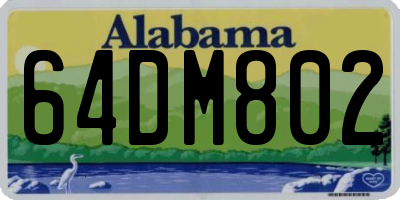 AL license plate 64DM802
