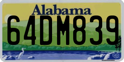 AL license plate 64DM839
