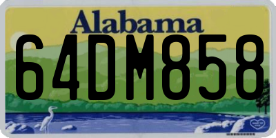 AL license plate 64DM858