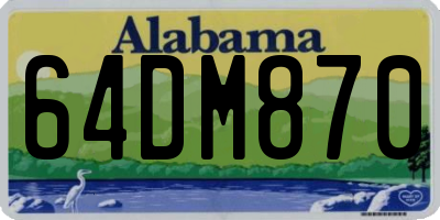 AL license plate 64DM870