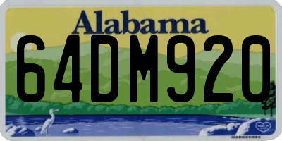 AL license plate 64DM920