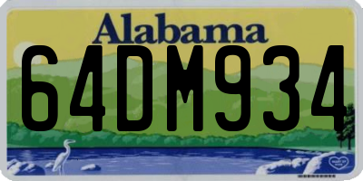 AL license plate 64DM934