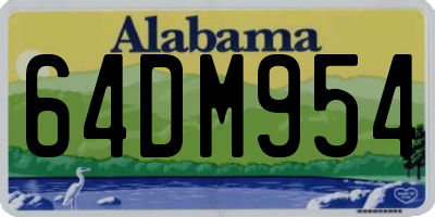 AL license plate 64DM954