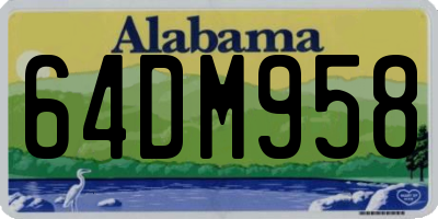 AL license plate 64DM958
