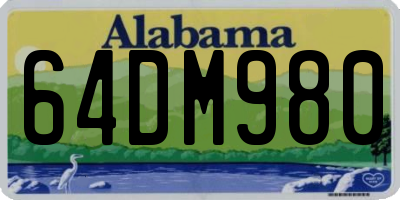 AL license plate 64DM980