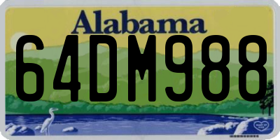 AL license plate 64DM988