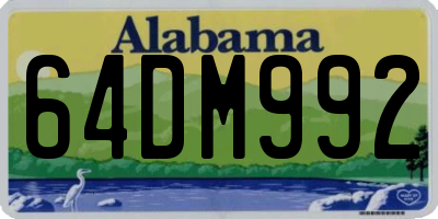 AL license plate 64DM992