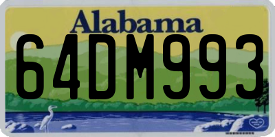 AL license plate 64DM993