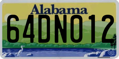 AL license plate 64DN012