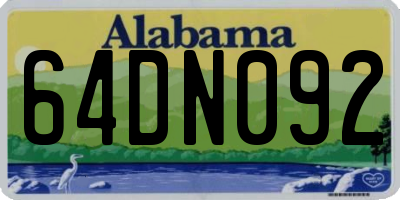 AL license plate 64DN092