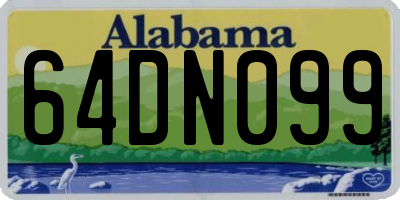 AL license plate 64DN099
