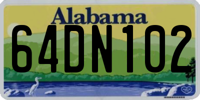 AL license plate 64DN102