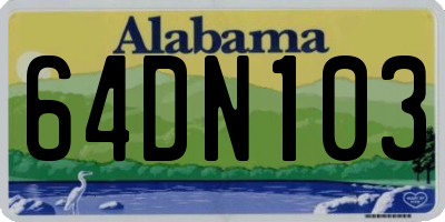 AL license plate 64DN103
