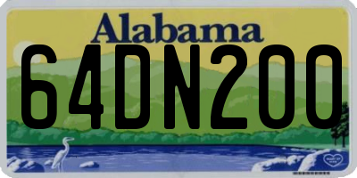 AL license plate 64DN200