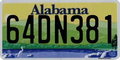 AL license plate 64DN381