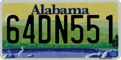 AL license plate 64DN551