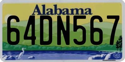 AL license plate 64DN567