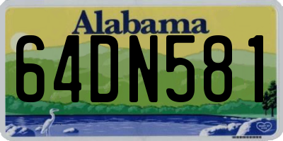 AL license plate 64DN581