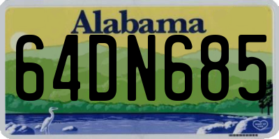 AL license plate 64DN685