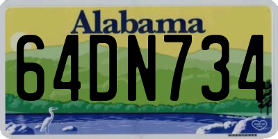 AL license plate 64DN734