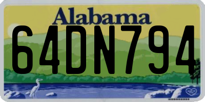AL license plate 64DN794