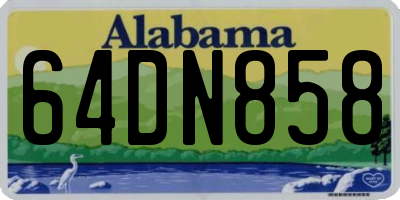 AL license plate 64DN858