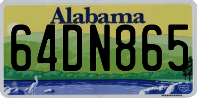AL license plate 64DN865