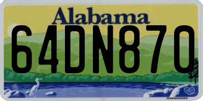 AL license plate 64DN870