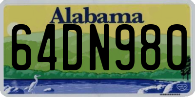 AL license plate 64DN980