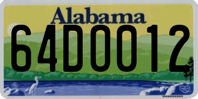 AL license plate 64DO012