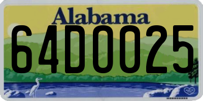 AL license plate 64DO025