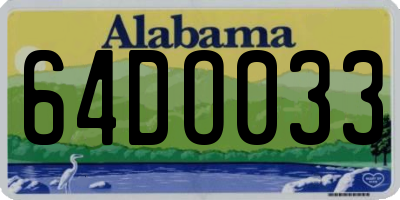 AL license plate 64DO033