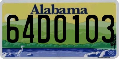 AL license plate 64DO103