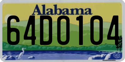 AL license plate 64DO104