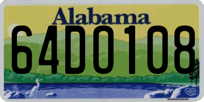 AL license plate 64DO108