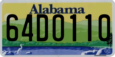 AL license plate 64DO110