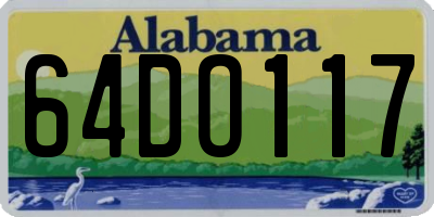 AL license plate 64DO117