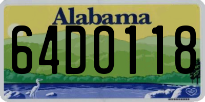 AL license plate 64DO118