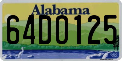 AL license plate 64DO125