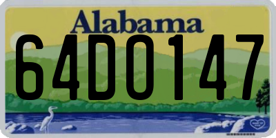 AL license plate 64DO147