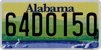 AL license plate 64DO150