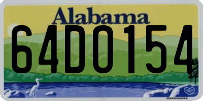 AL license plate 64DO154