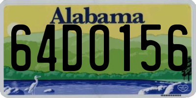 AL license plate 64DO156