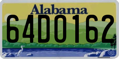 AL license plate 64DO162