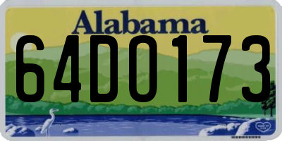 AL license plate 64DO173