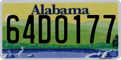 AL license plate 64DO177